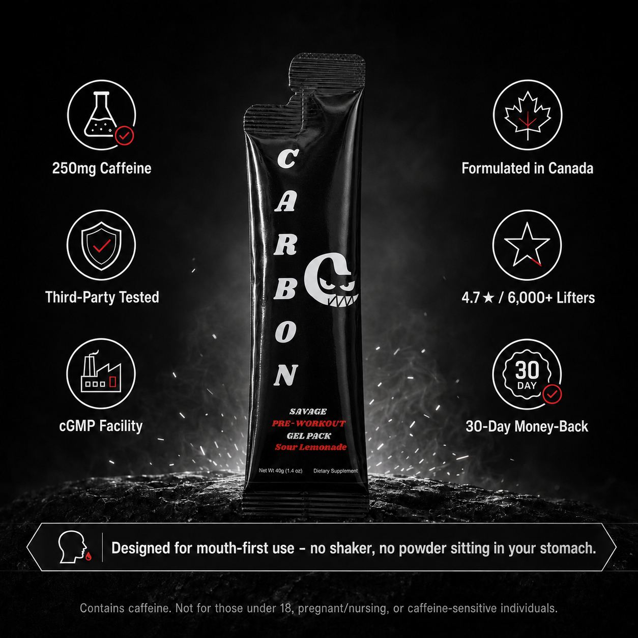 CARBON SAVAGE • Pre-Workout • Gel-Packs