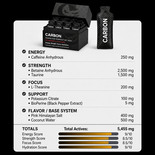 CARBON SAVAGE • Pre-Workout • Gel-Pack