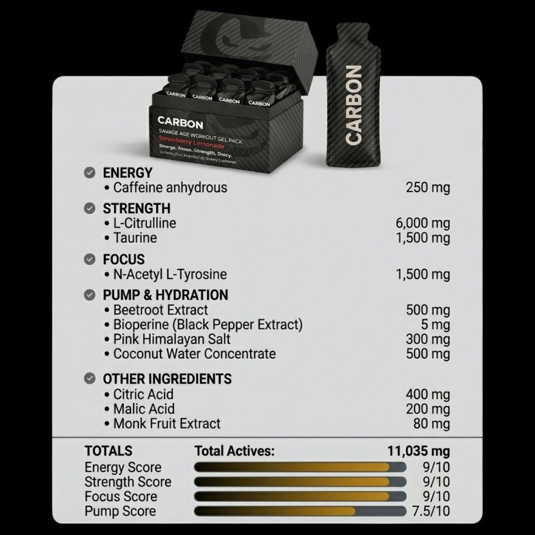 CARBON SAVAGE • Pre-Workout • Gel-Pack